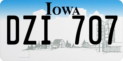 IA license plate DZI707