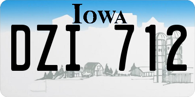 IA license plate DZI712