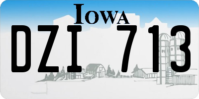 IA license plate DZI713