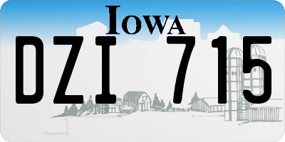 IA license plate DZI715