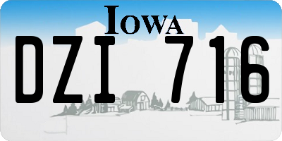 IA license plate DZI716