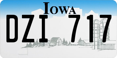 IA license plate DZI717