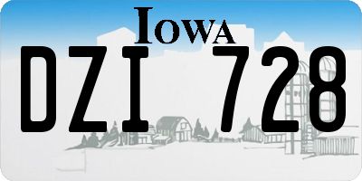 IA license plate DZI728