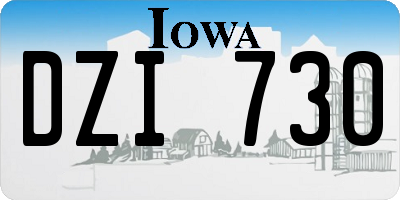 IA license plate DZI730