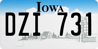 IA license plate DZI731