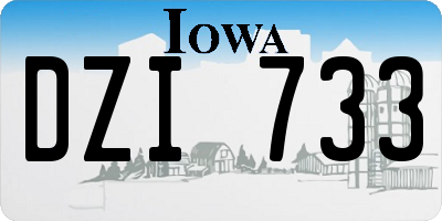 IA license plate DZI733