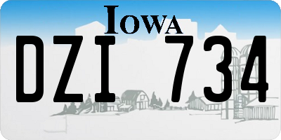 IA license plate DZI734