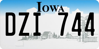 IA license plate DZI744