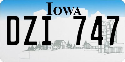 IA license plate DZI747