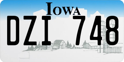 IA license plate DZI748