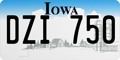 IA license plate DZI750