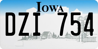IA license plate DZI754
