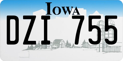 IA license plate DZI755