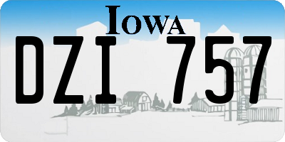 IA license plate DZI757