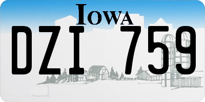 IA license plate DZI759