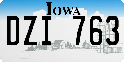 IA license plate DZI763
