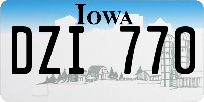 IA license plate DZI770