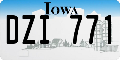 IA license plate DZI771