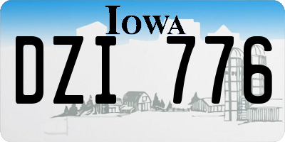 IA license plate DZI776
