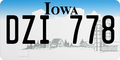 IA license plate DZI778