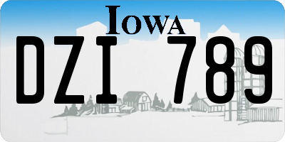 IA license plate DZI789
