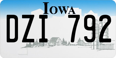 IA license plate DZI792