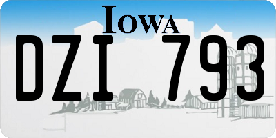 IA license plate DZI793