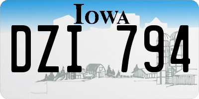 IA license plate DZI794