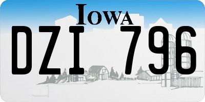 IA license plate DZI796