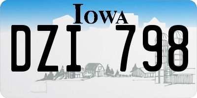 IA license plate DZI798