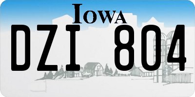 IA license plate DZI804