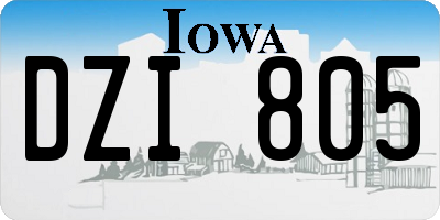 IA license plate DZI805