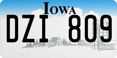 IA license plate DZI809