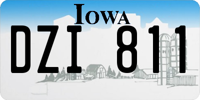 IA license plate DZI811