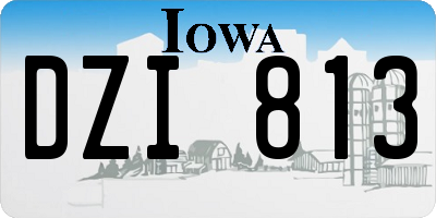 IA license plate DZI813