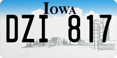 IA license plate DZI817