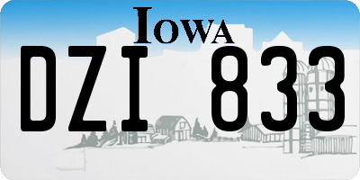 IA license plate DZI833