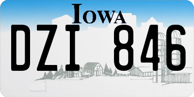 IA license plate DZI846