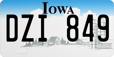 IA license plate DZI849