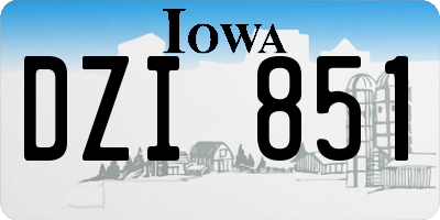 IA license plate DZI851