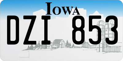 IA license plate DZI853