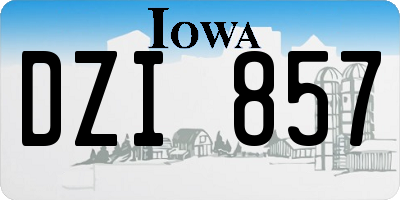 IA license plate DZI857