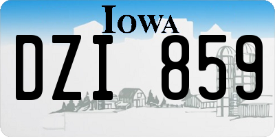 IA license plate DZI859