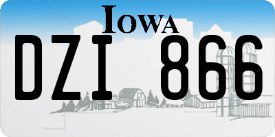 IA license plate DZI866