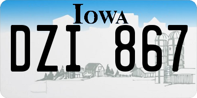 IA license plate DZI867