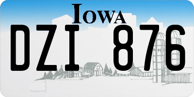 IA license plate DZI876