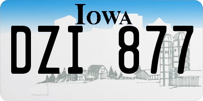 IA license plate DZI877