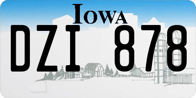 IA license plate DZI878