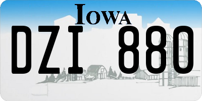 IA license plate DZI880