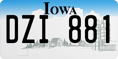 IA license plate DZI881